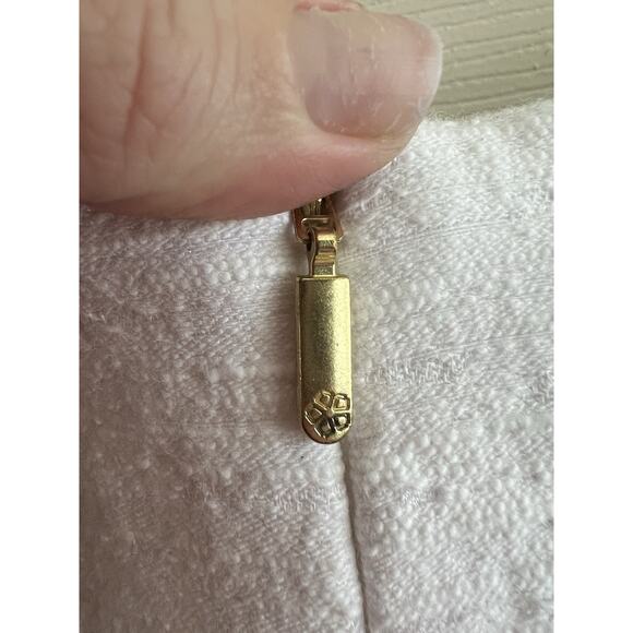 TRINA TURK White Textured Beaded Retro MOD Beachy Shift Sheath Dress Sz Small - Picture 5 of 9